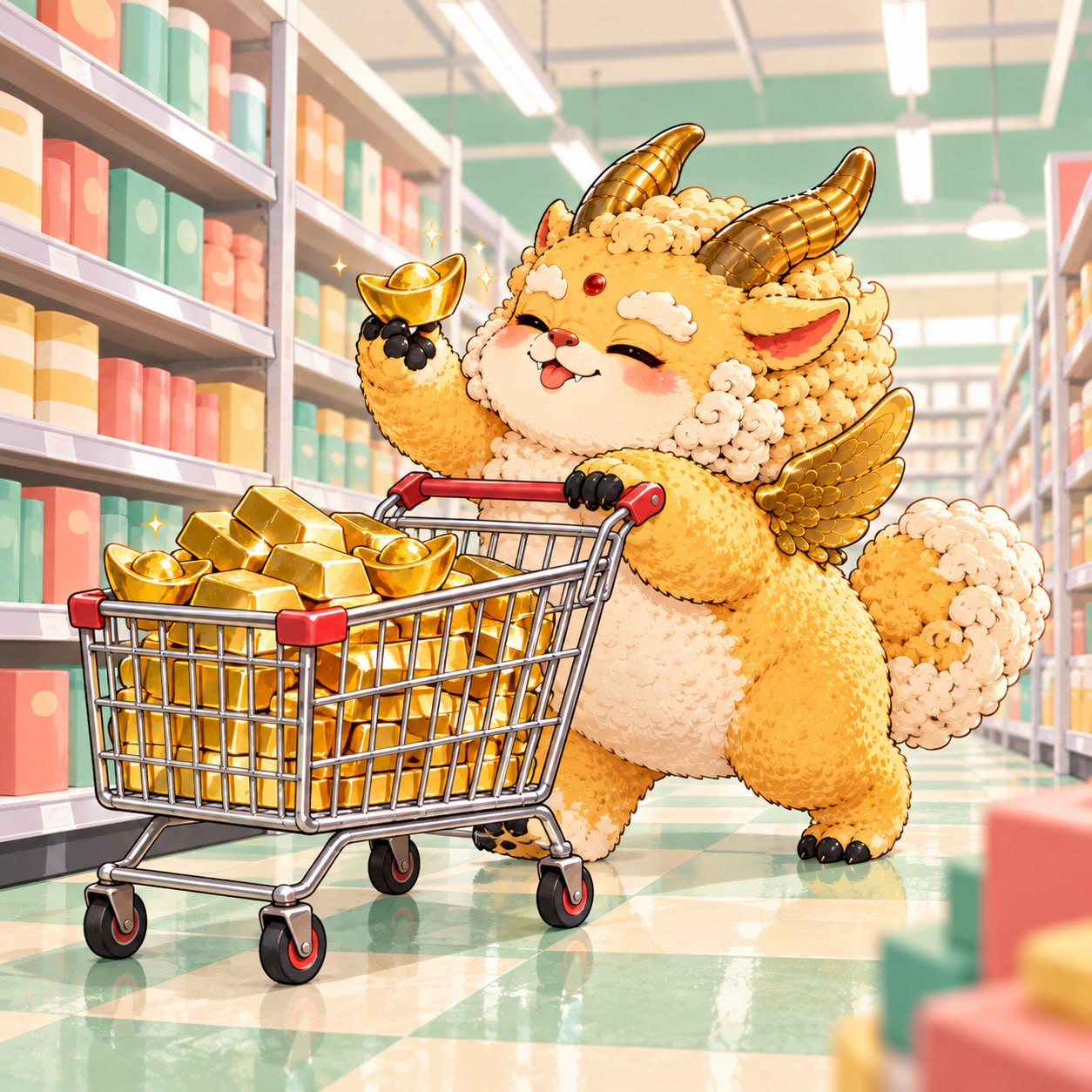 Pixiu shopping for gold
